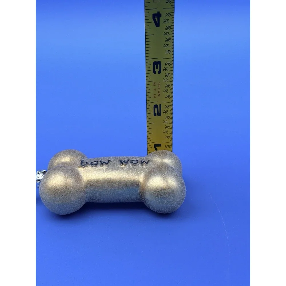 Seasons of Cannon Falls Bow Wow Dog Bone Christmas Ornament Gold SCF 3